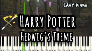 Harry Potter  Hedwigs Theme  John Williams  Movie Music Easy Piano Piano Tutorial Sheet [upl. by Nyltak]