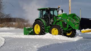 AWESOME John Deere 5090r Snow Blowing amp Snow Plowing [upl. by Aracat573]