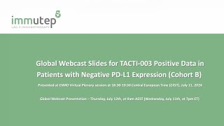 Immutep ASXBLA  TACTI003 positive data in patients with negative PDL1 expression cohort B [upl. by Aleetha868]