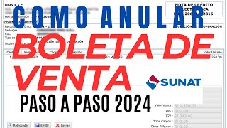 Cómo ANULAR una BOLETA DE VENTA Electrónica SUNAT 2024 [upl. by Wickman]