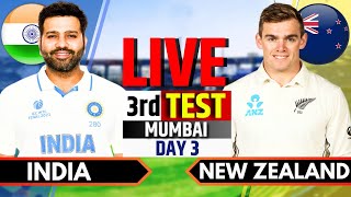 India vs New Zealand 3rd Test Day 3  IND vs NZ Live Match Today  Live Cricket Match Today [upl. by Allenaj196]