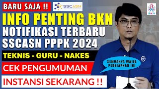 🔴BARU SAJA INFO PENTING BKN NOTIFIKASI TERBARU SSCASN PPPK 2024 CEK SEKARANG [upl. by Arlo]