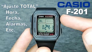 Cómo Configurar y Usar Todas las Funciones del Reloj CASIO F201W  Tutorial [upl. by Senilec420]