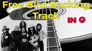 Free Bird Chords  Skynyrd Backing Track in G  slow and fast parts [upl. by Ellekim779]