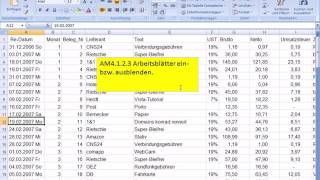 am4123  Arbeitsblätter aus und einblenden [upl. by Lac]