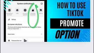 How to use Tiktok Promote Feature Do not use Tiktok promote Feature tiktok tiktokvideo promote [upl. by Ecahc314]