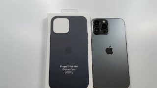 Official Apple Silicone Case Black for iPhone 13 Pro Max Unboxing and Review [upl. by Rennat]