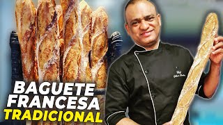 COMO FAZER A BAGUETE TRADICIONAL FRANCESA  Ewerton Santana [upl. by Yrovi]