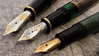 A Detailed Examination of Current Pelikan Souveran M800805 and M10002005 Nibs With Writing Samples [upl. by Llesirg]