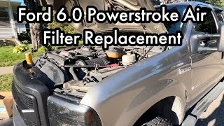 Ford 60 Powerstroke Air Filter Replacement [upl. by Sikko]