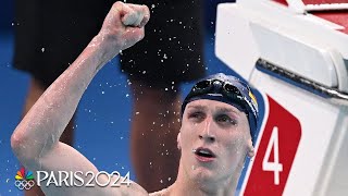 Lukas Maertens reaches to near WORLD RECORD in mens 400m freestyle  Paris Olympics  NBC Sports [upl. by Enirolf]