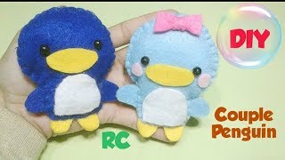 10 DIY Cara Membuat Boneka Penguin Pinguin Dari Kain Flanel How To Make Doll [upl. by Ecinnaj]