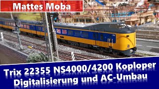 Trix 22355 NS40004200 Koploper mit LokPilot 5 von ESU und auf Märklin 3Leiter Umrüstung diy [upl. by Ambrogino]