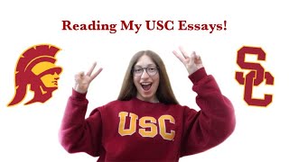 Reading My Accepted USC Essays  USC Supplements 2020  Tips and Advice  Zoe Simon [upl. by Leicam]