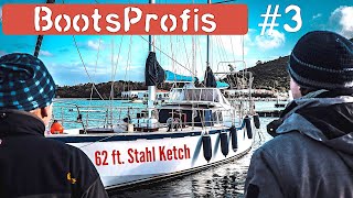 Auf Bootssuche 62 ft Stahl Ketch  Über geeignetes Rumpfmaterial amp Osmose bei GFK  BootsProfis 3 [upl. by Ranilopa]