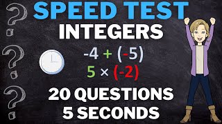 Math Quiz Integers  Addition Subtraction Multiplication Division  MATH SPEED TEST [upl. by Faro218]