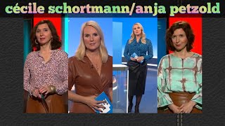 Cécile Schortmannanja petzold beautiful German presenter wearing leather skirt and leather dress [upl. by Agna46]