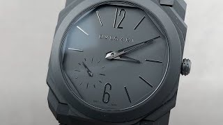 Bulgari Octo Finissimo Black Sandblasted Ceramic 103077 Bulgari Watch Review [upl. by Nalyr]