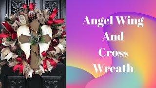 How to make a Joy Cross and Angels Wing Wreath with Laura Jeans Wreath Room [upl. by Namlas633]