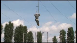 Airborne Brigade Jump Training  Parachute Landing Fall PLF [upl. by Enaitsirk]