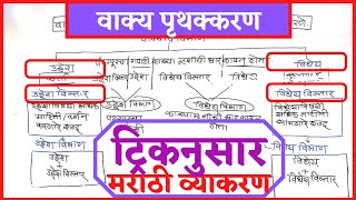 वाक्यपृथक्करण मराठी व्याकरण vakya pruthakaran grammar  उद्देशव विधेय ओळखा सोप्या पद्धतीने [upl. by Nyrual]