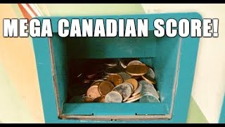 Canadian Coinstar Mega Score Huge Pile Of Free Collectable Coins [upl. by Ezar]