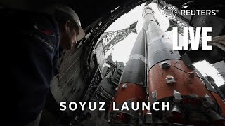 LIVE Soyuz launch to the ISS from Kazakhstan [upl. by Minnnie]