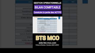 Comment construire la partie des ACTIFS du bilan comptable   Gestion en BTS MCO [upl. by Solenne]