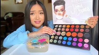 MIXING MY JAMES CHARLES PALETTE INTO SLIME [upl. by Rednasela655]