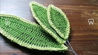 Foglia alluncinetto tutorial crochet step by step [upl. by Neala]