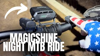 MTB night ride with Magicshine Bowtie Rim Trail review San Diego [upl. by Adnawyt]