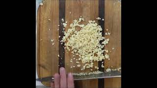 chopping garlic with hsc3 wrought clad gyuto chef knife [upl. by Uela382]