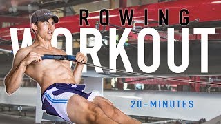 20 Minute Rowing Workout  Watch and Follow [upl. by Erdnassac199]