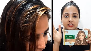 streax hair colour highlights  Streax Ultralights Hair Highlighting Review and live Result [upl. by Eamaj]