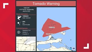 WATCH Tornado warning for parts of Erie Ottawa counties [upl. by Ob]