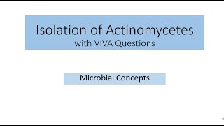 Isolation of Actinomycetes with viva question  MSc Practical Series  Actinobacteria  Microbiology [upl. by Muriah117]