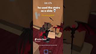 he used the stairs as a slide 😁 mm2roblox mm2 mm2gameplay [upl. by Bratton]