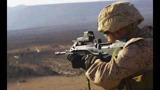 US Marines test fire FAMAS French Bullpup Rifles in full auto [upl. by Neelrac]