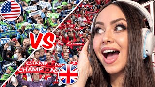 US vs UK Football Chants  Bunnymon REACTS [upl. by Tiena428]