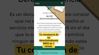 Tramita tu CONSTANCIA de VIGENCIA de DERECHOS en Línea Imss [upl. by Arihsay]