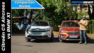 Citroën C5 Aircross vs BMW X1 Comparison  FrenchGerman War  MotorBeam [upl. by Lupe720]