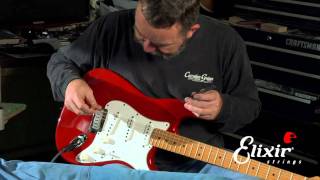 Setting Up Your Stratocaster Guitar Bridge Action Height Adjustment Step 2 of 4  ELIXIR Strings [upl. by Akemeuwkuhc]