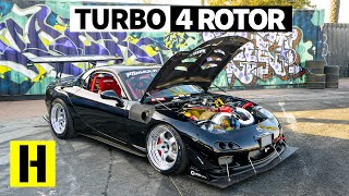 Savage 1000hp Turbo Four Rotor RX7 Sounds Like an Angry F1 Car [upl. by Tallulah]