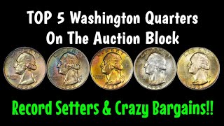 TOP 5 Washington Quarters Worth BIG Money  Will These Coins Set Auction Records [upl. by Talia487]