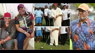 Pete Edochie spotted playing golf with his eldest son Leo others at Enugu tournament [upl. by Bamby86]