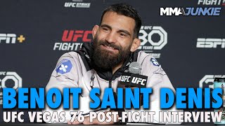 Benoit Saint Denis explains gameplan and submission of Ismael Bonfim  UFC on ESPN 47 [upl. by Dragoon83]