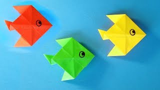 Origami Fisch basteln mit Papier  Basteln mit Kindern 🐟 Einfache Bastelideen [upl. by Leile]