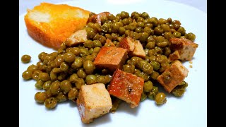 TOFU AFFUMICATO CON PISELLI IN UMIDO vegan glutenfree [upl. by Druce308]