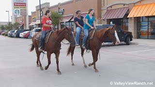 Frisco Dulces and Hotriding Baroness  riding in town  Valley View Ranch [upl. by Atinus]