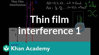 Thin Film Interference part 1  Light waves  Physics  Khan Academy [upl. by Pack430]